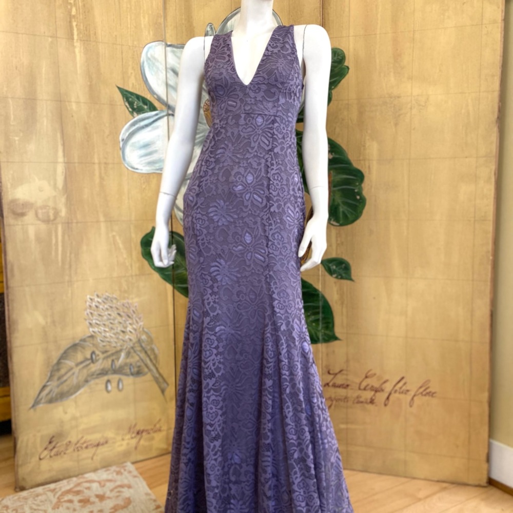 Windsor purple evening lace gown dress fits like small
